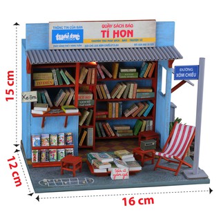 Mô hình sài gòn tí hon - tiệm sách cũ - ad05