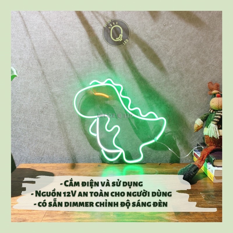 Đèn Led Neon trang trí hình khủng long 12V