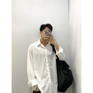 ÁO SƠ MI CHO NAM VÀ NỮ FORM RỘNG UNISEX MÀU TRẮNG VÀ MÀU ĐEN