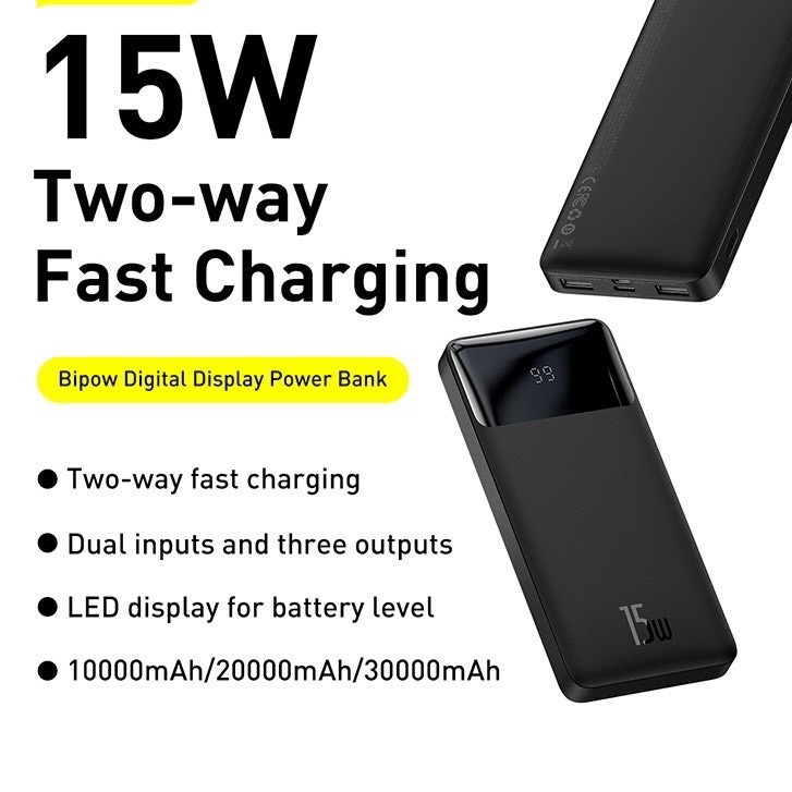 Cục sạc pin dự phòng Baseus sạc nhanh PD 15w 20w dung lượng 10000mah 20000mah cho các dòng điện thoại