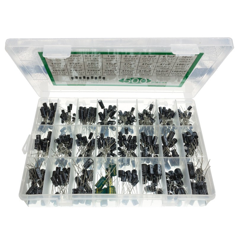 Set 500 Tụ Điện Nhôm 0.1UF-1000UF 24V 16-50V Chuyên Dụng