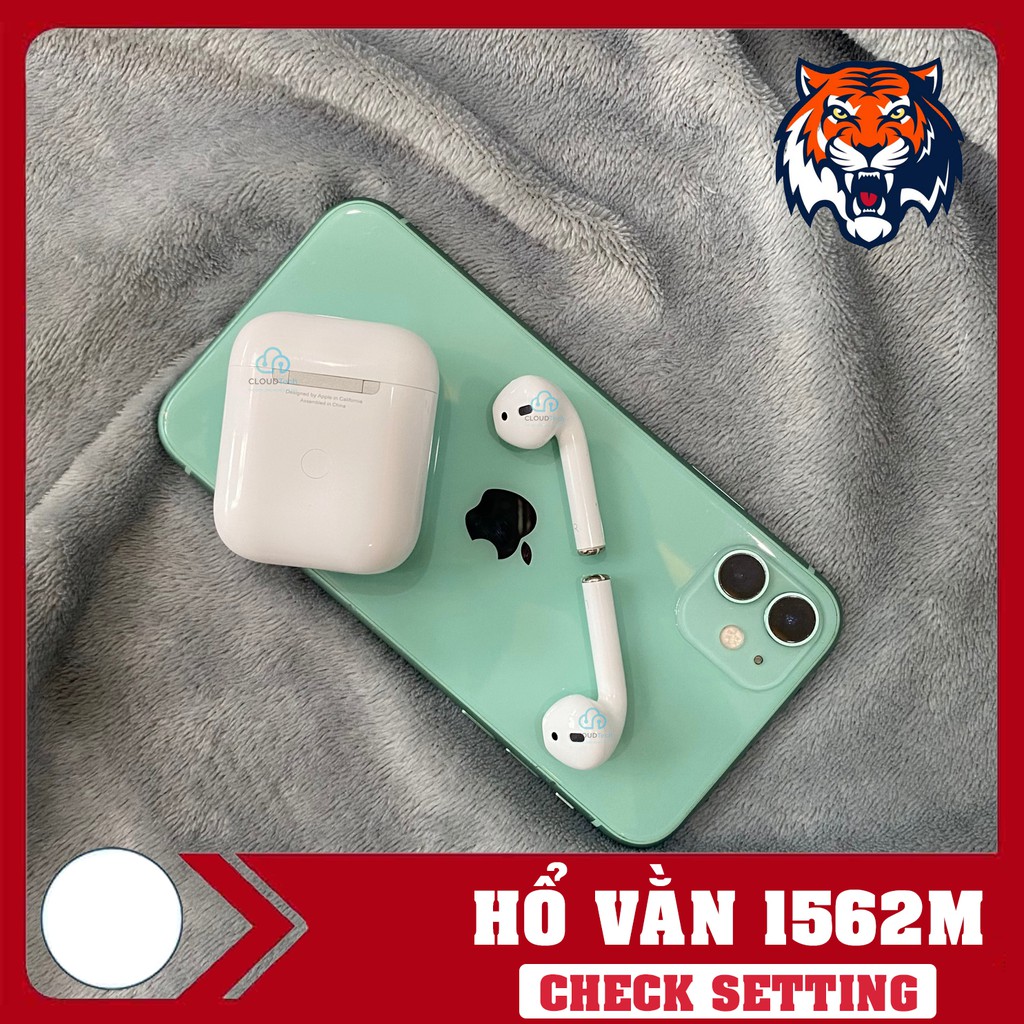 Tai Nghe Airpods 2 Hổ Vằn Phiên Bản Cao Cấp Chip 1562M Siêu Cấp - Định Vị - Đổi Tên - Nghe Nhạc 5-6h - Sạc Không Dây