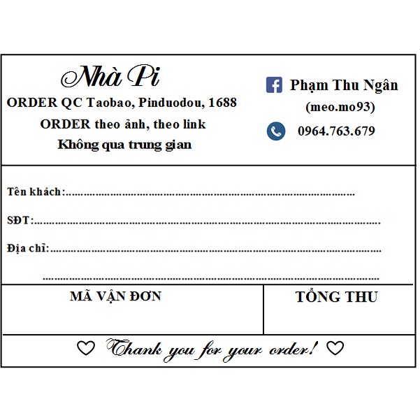 300 TEM HÓA ĐƠN  IN SẴN THEO YÊU CẦU DÙNG DÁN MÃ CODE CHO CÁC SHOP