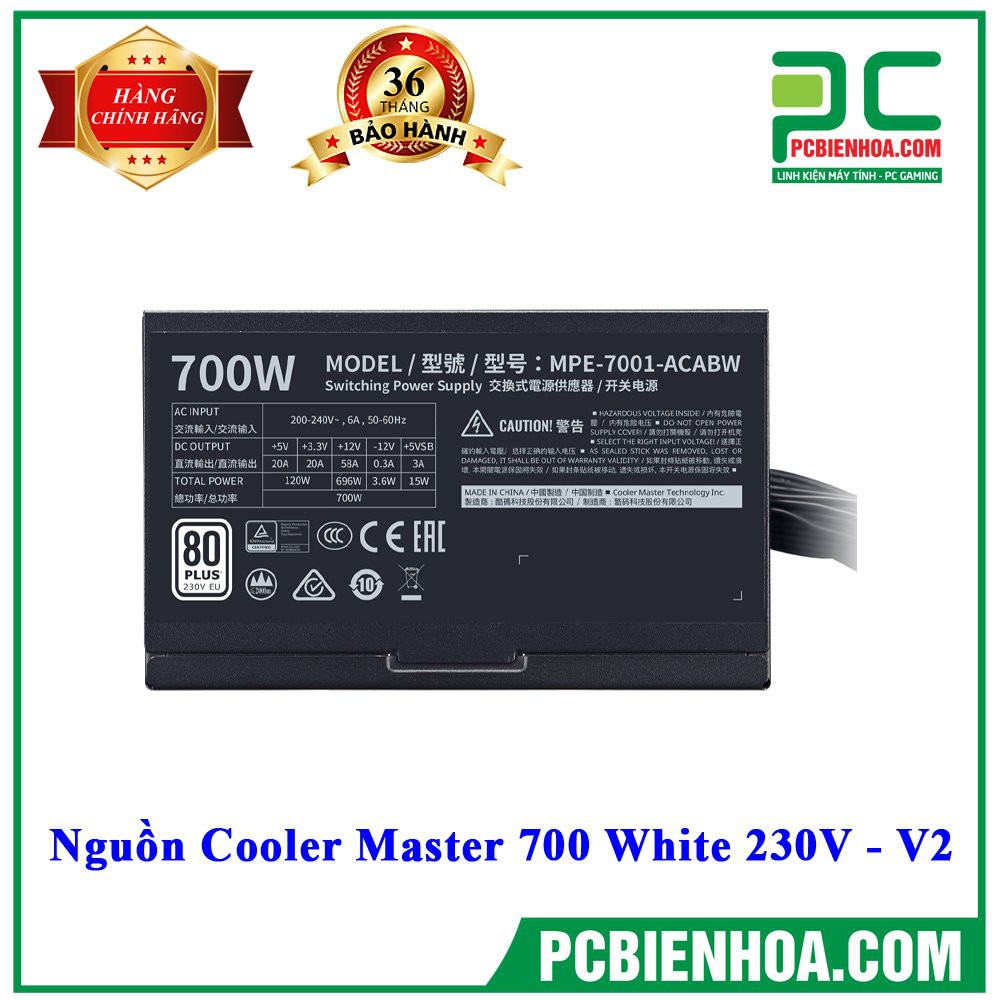 NGUỒN COOLER MASTER MWE 700 WHITE 230VV2