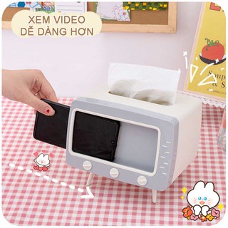 <24h Lô hàng>W&G Hộp nhựa đựng giấy ăn tích hợp giá đỡ điện thoại sáng tạo dễ thương