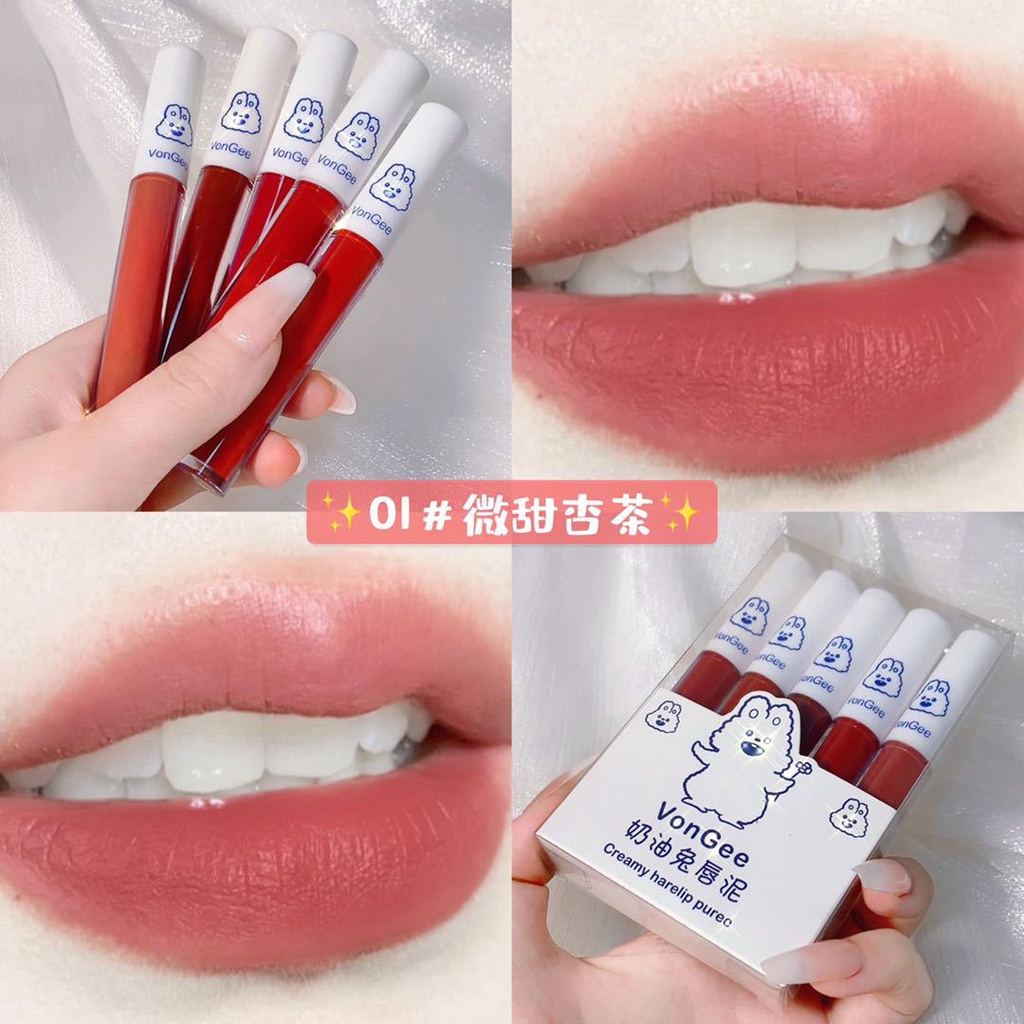 Set son 5 cây son kem bóng lì VONGEE Tiểu Con thỏ | BigBuy360 - bigbuy360.vn