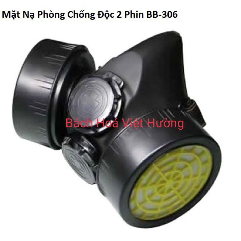 Mặt nạ phòng độc 2 phi. bao gồm:mặt nạ và 2 phin lọc độc