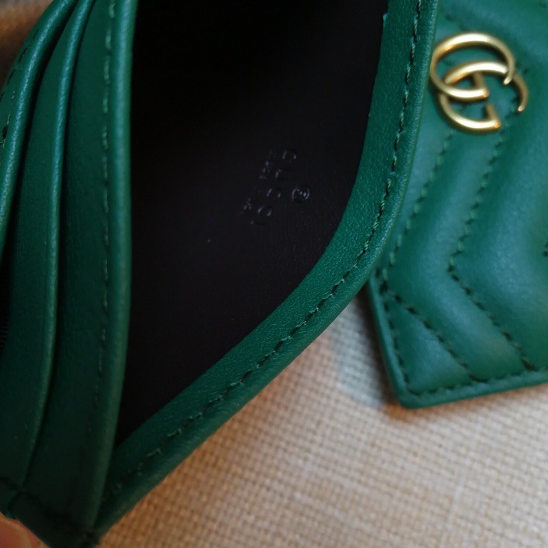 ví bóp đựng thẻ logo chữ G đôi đính mặt da cao cấp gucci GC GG