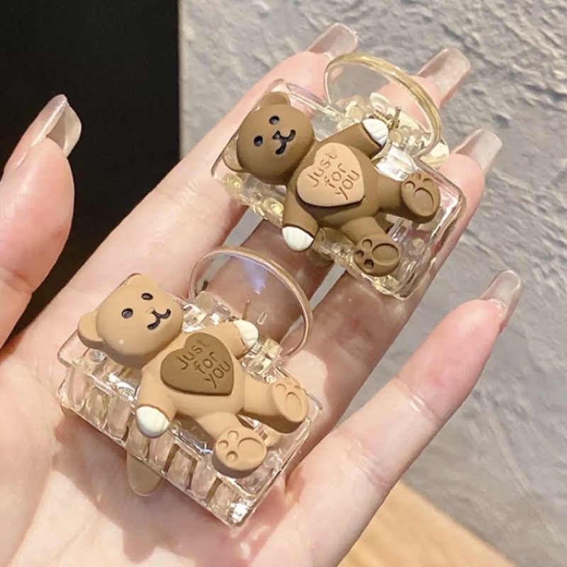 Kẹp bấu tóc càng cua hình gấu dễ thương 2 màu TIM STORE phong cách hàn quốc