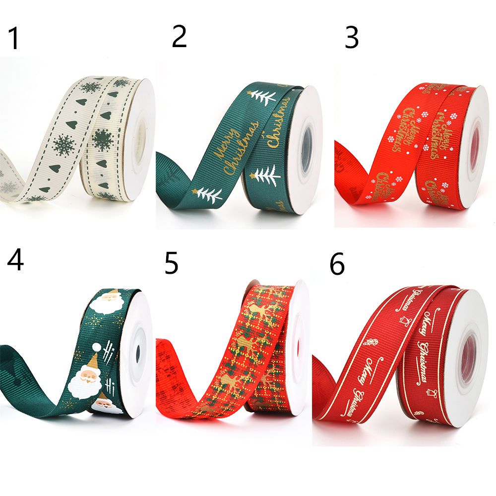 Cuộn dây ruy băng polyester rộng 2cm in họa tiết giáng sinh đẹp mắt dùng trang trí diy