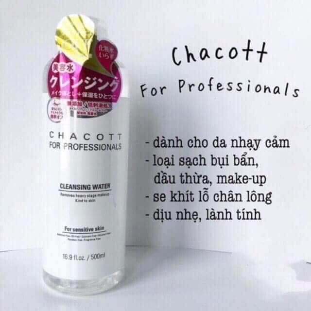 Tẩy Trang Chacott For Professionals Cleansing Water 500ML | WebRaoVat - webraovat.net.vn