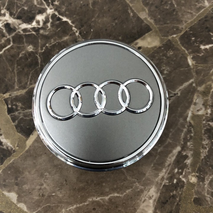 Logo biểu tượng Audi  chụp mâm, vành, bánh xe ô tô đường kính 77cm - 2 màu: Đen và Xám - Mã sản phẩm AUD77
