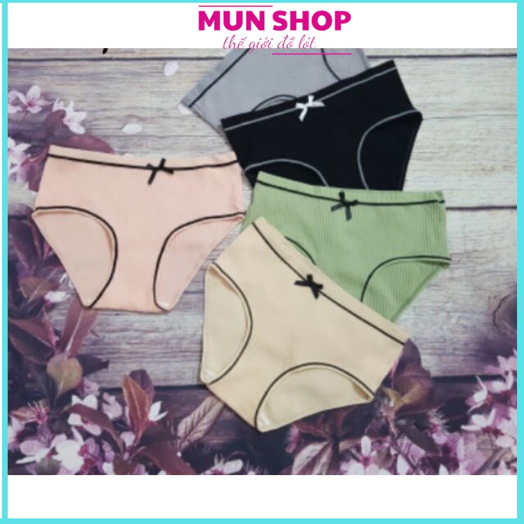 COMBO 10 quần lót gân tăm dính nơ cao cấp