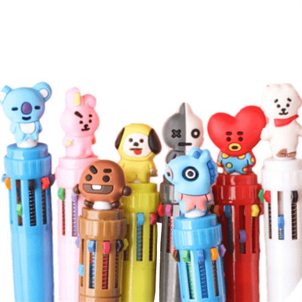 Bút Bi 10 Màu Hình Các Nhân Vật Bt21 Bts Van Cooky Tata Koya