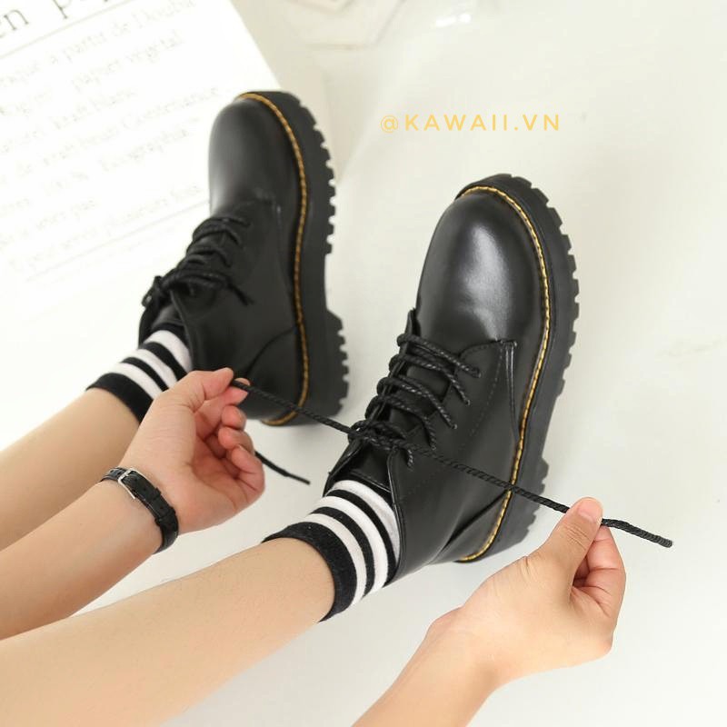 [Có sẵn] BASIC BOOTS - GIÀY BOOTS Cổ Lửng Đế 4cm chất da cao cấp Kawaii.vn (Ảnh thật shop tự chụp) | WebRaoVat - webraovat.net.vn