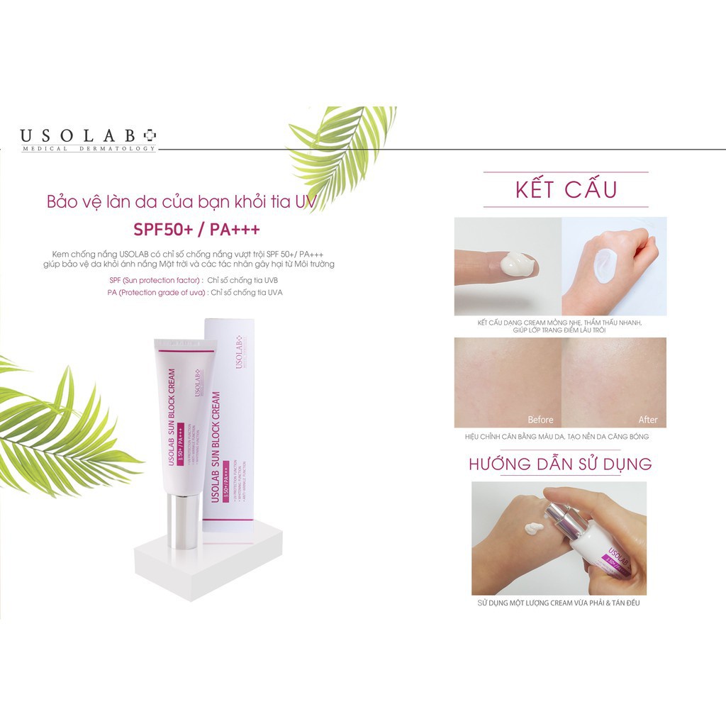 Kem chống nắng, dưỡng trắng Usolab Sun Block Cream Usolab