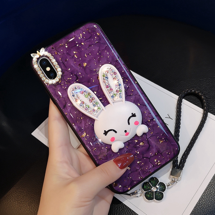 Cute Rabbit Gold Foil Phone Case for OPPO F9 F11 / Pro A3S A7 A5S A37 Neo9 F7 F5 A33 Neo 7 A57 A39 F1s A83