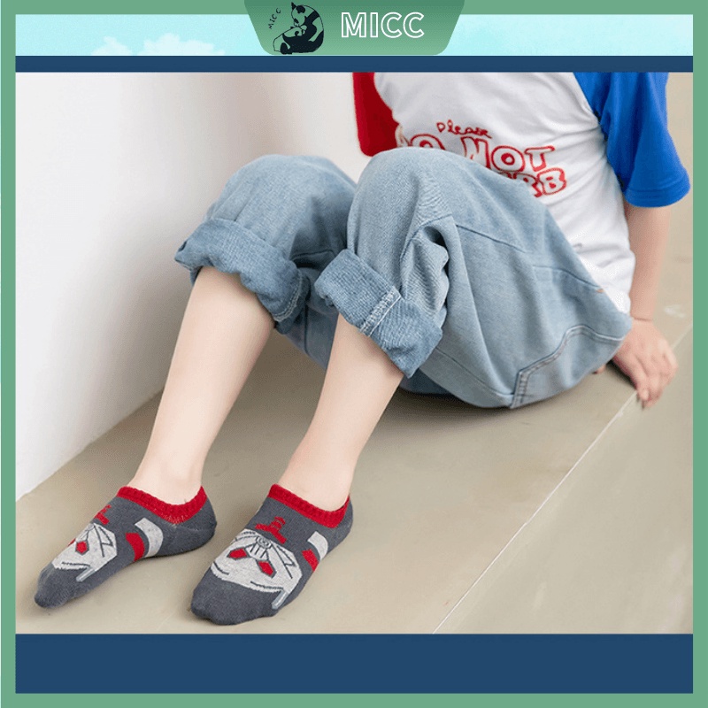 Vớ cotton thoáng khí in hình siêu anh hùng Marvel dành cho bé trai từ 1-9 tuổi