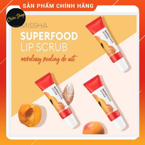 Tẩy Da Chết Môi Missha [CHÍNH HÃNG] dưỡng môi mềm mại hồng hào Superfood Apricot Lip Scrub 9.8g