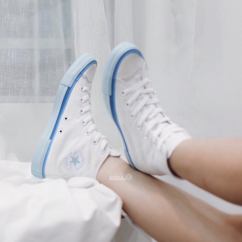 CHÍNH HÃNG | GIÀY CONVERSE SUNBLOCKED WHITE x BLUE cổ cao