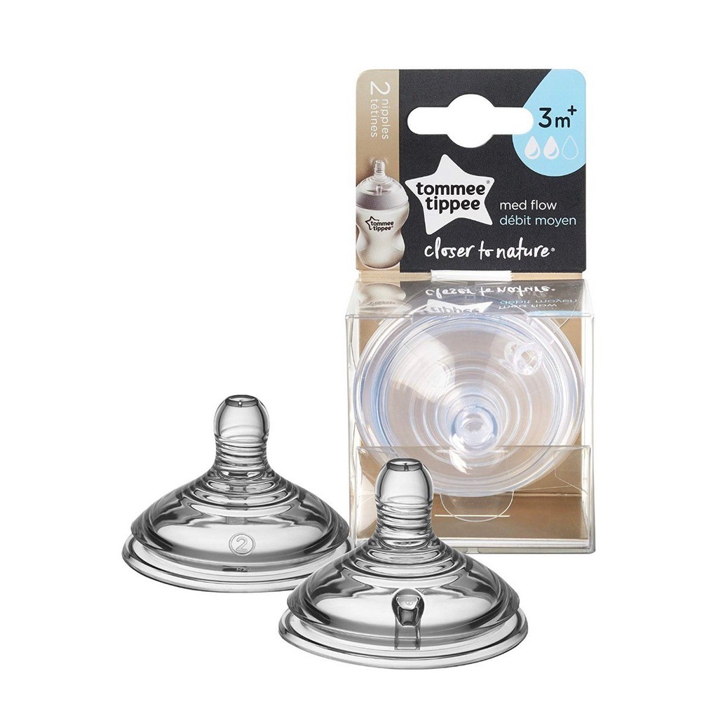 Núm ti thay thế bình sữa Tommee Tippee Closer To Nature (đủ size)