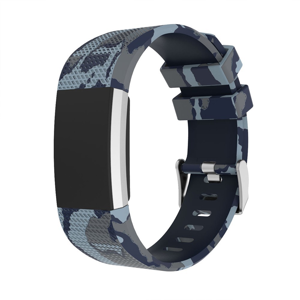 Dây thay thế họa tiết ngụy trang chất liệu silicone cho đồng hồ đeo tay Fitbit Charge 2