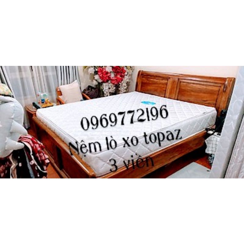 Nệm lò Xo ToPaz 3 viền bọc vải, Vải 2D Hàn Việt Hải đủ size dày 25cm - Free ship nội thành HCM