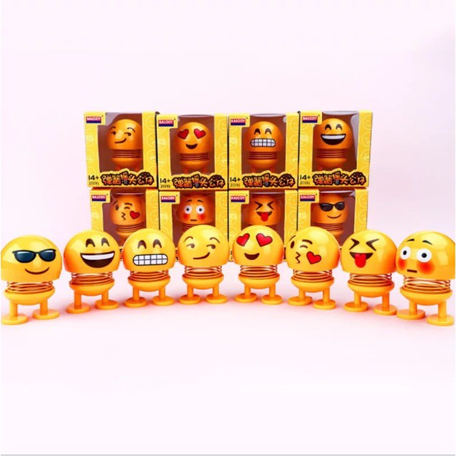 Thú nhún emoji lò xo vui nhộn ( bán từ 3 em)  X6 in 1