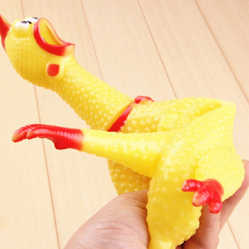 Đồ chơi hình con gà phát ra tiếng kêu vui nhộn kích thước 17cm màu vàng