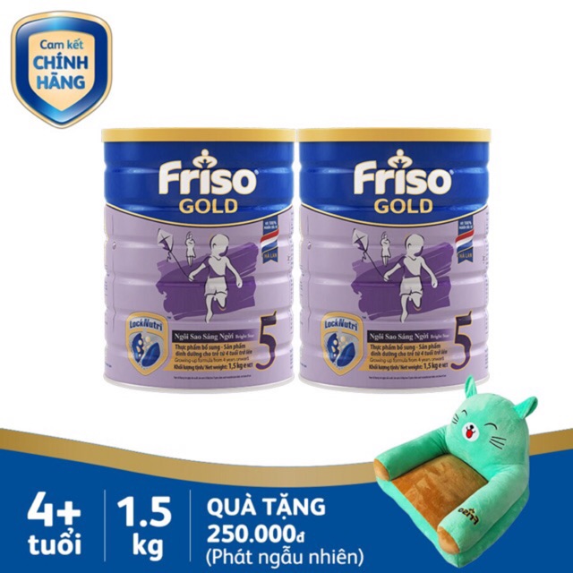 (HCM) Combo 2 lon Sữa Bột Friso Gold 5 1500g( tặng quà )