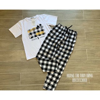 Sét bộ caro MIckey mouse cực chất TTSA0073