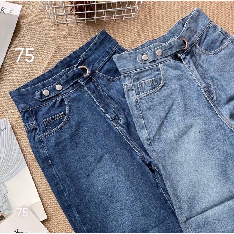 QUẦN JEAN BAGGY CẠP CAO PHỐI ĐAI KIỂU SIÊU HOT [ CLIP THẬT] [FREESHIP] hàng loại 1, VẢI DÀY | BigBuy360 - bigbuy360.vn