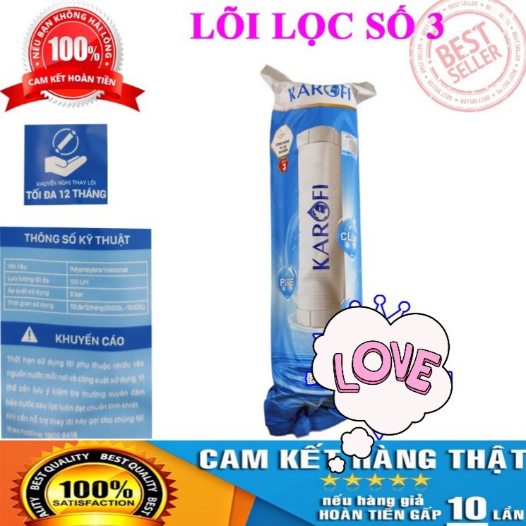 LÕI LỌC SỐ 3 KAROFI, LÕI PP SỐ 3 DÙNG ĐƯỢC CHO TẤT CẢ MÁY LỌC NƯỚC ,MÁY RO | BigBuy360 - bigbuy360.vn