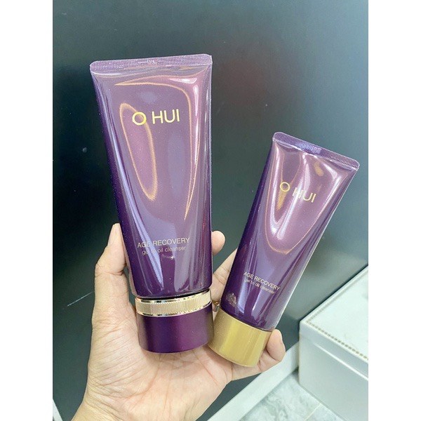 SET LÀM SẠCH OHUI TÍM DẠNG DẦU Gel To Oil Cleanser Ohui Age Recovery