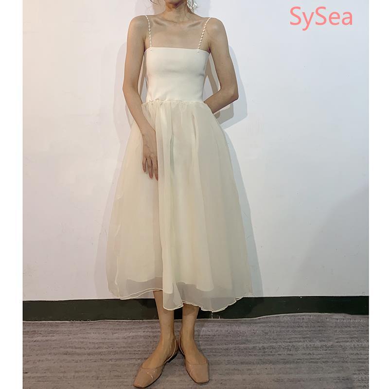 Đầm maxi Sát Nách Phối Lưới Thời Trang Mùa Xuân Cho Nữ