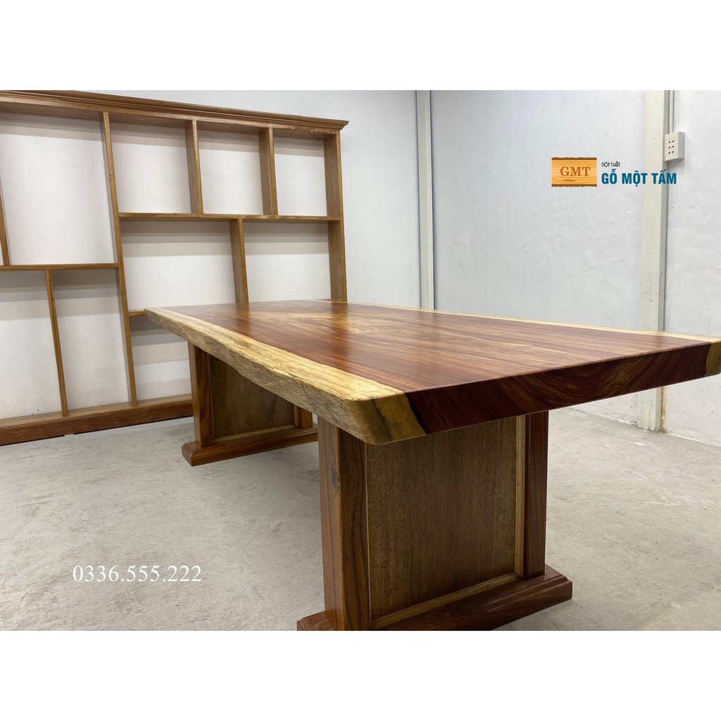 Mặt bàn gỗ hương đỏ  cạnh tự nhiên
