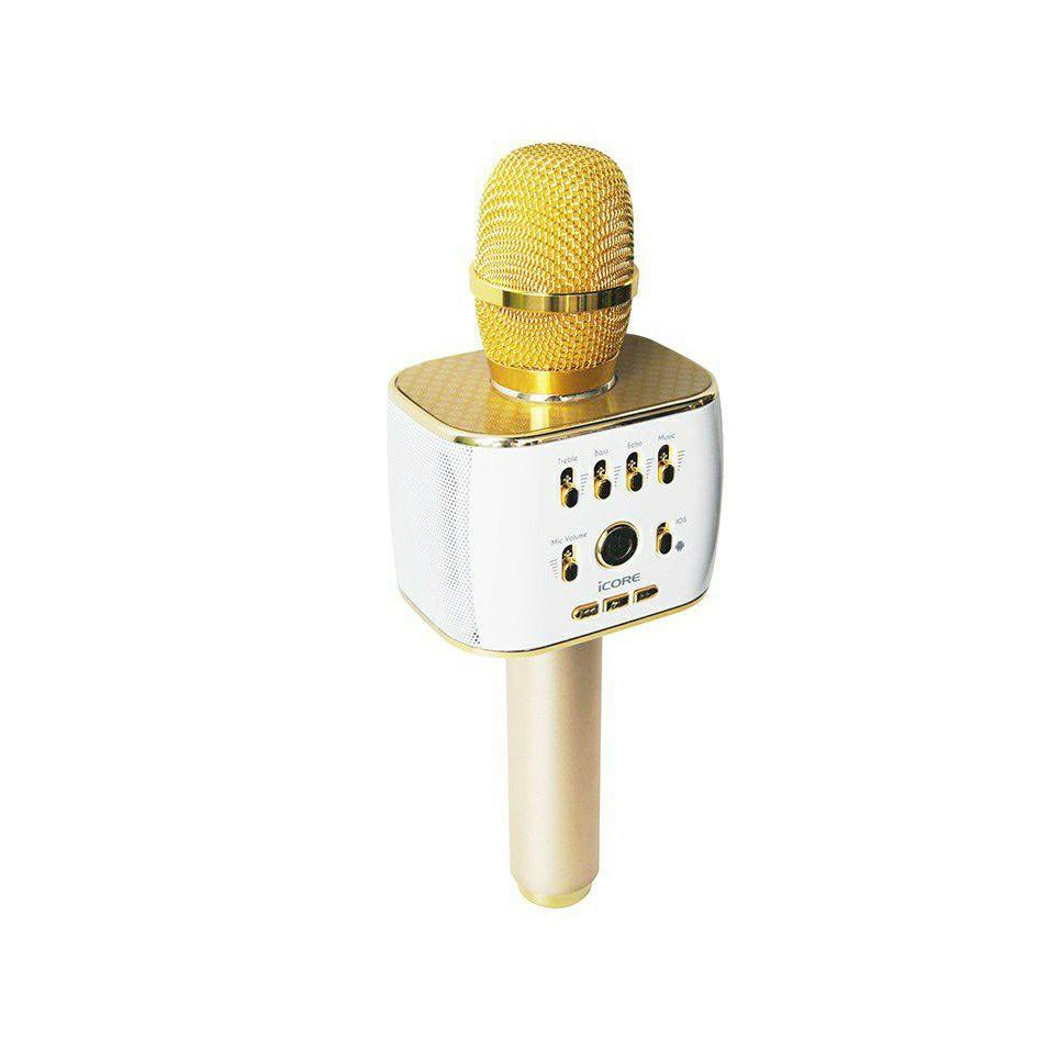 Micro Karaoke Kiêm Loa Bluetooth iCore IC-M9, âm thanh sống động, bắt sóng cực tốt giá cực sốc