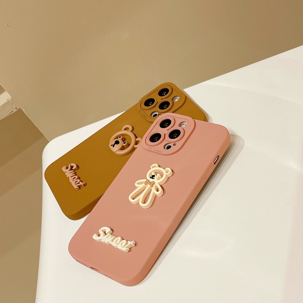 Ốp lưng iphone cạnh vuông bảo vệ camera Brown 7plus x xsmax 11 11promax 12 12pro 12promax 13 13pro 13promax DT13