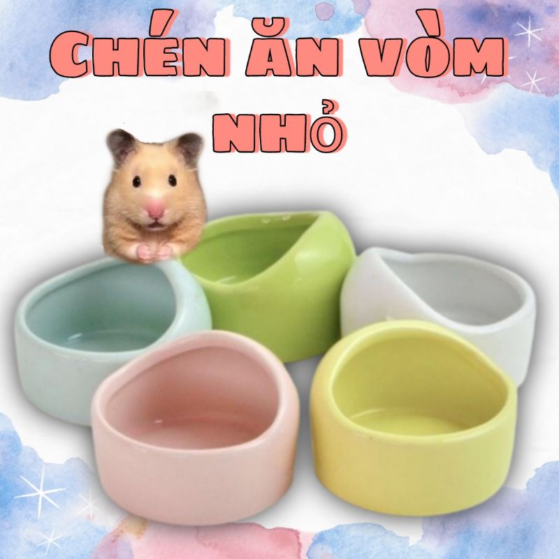 Chén ăn sứ hình vòm cho thú cưng nhỏ - Hamster