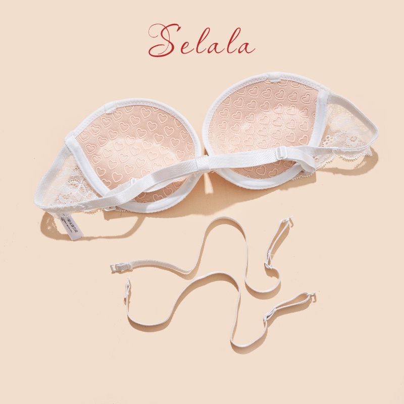 Áo Cúp Ngực Selala Chống Tụt Đệm Tim Phối Ren Cài Trước Tạo Khe AC13