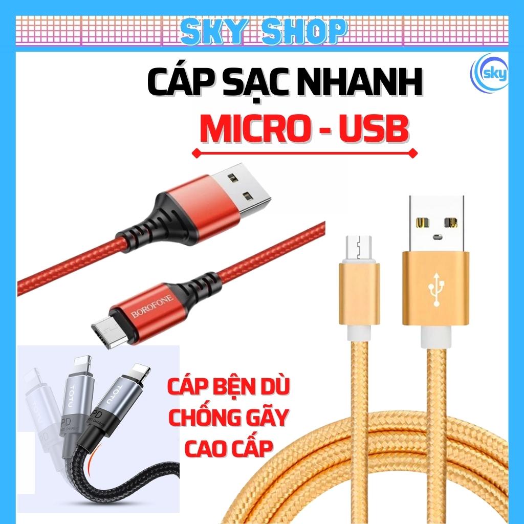 Dây sạc cổng Micro USB thiết kế dây bện dù dài 1 mét và 3 mét cho điện thoại androi [SKY]