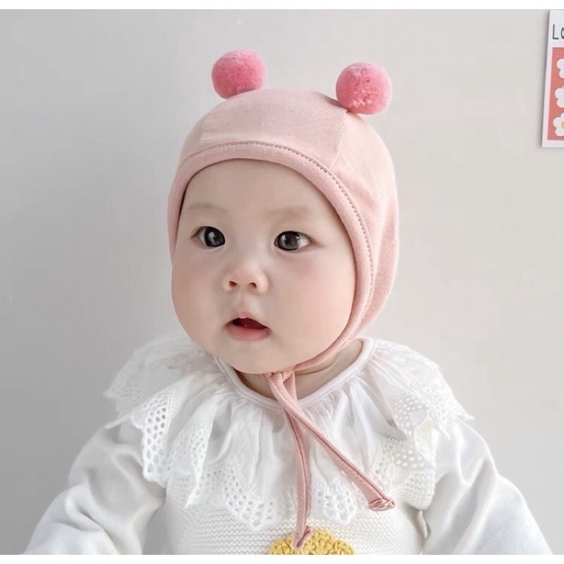 Mũ trùm đầu, che thóp đáng yêu cho bé