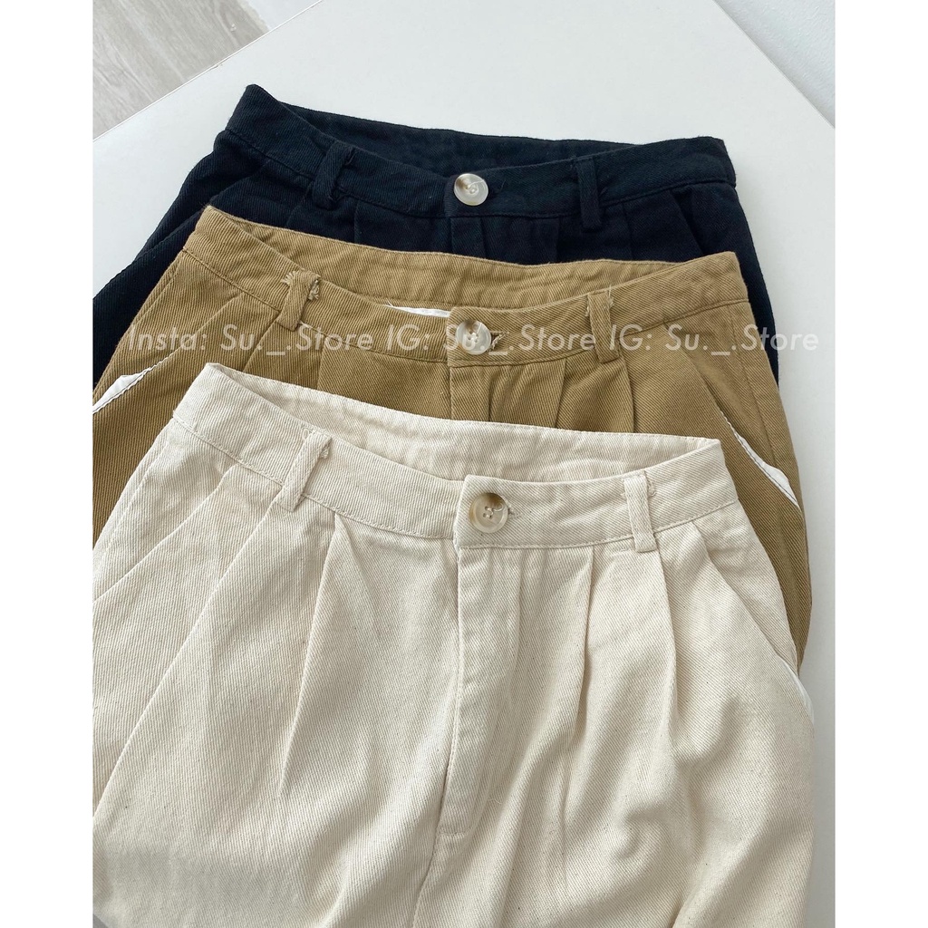 Quần culottes trơn kaki mềm Q422 SUSTORE