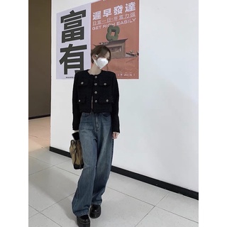 Áo dạ tweed đen
