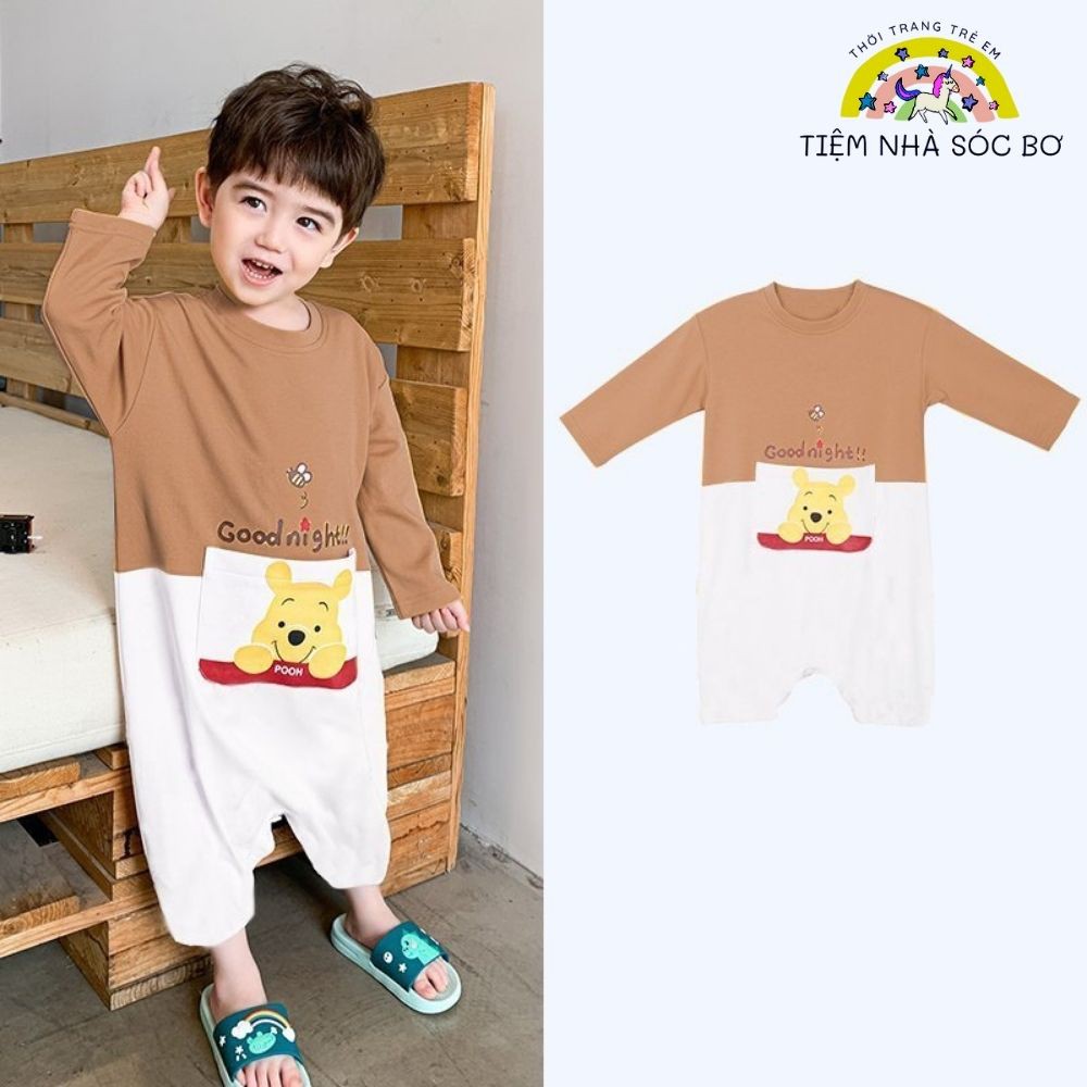 Bộ đồ ngủ dài tay cho bé trai chất cotton co giãn mềm mịn