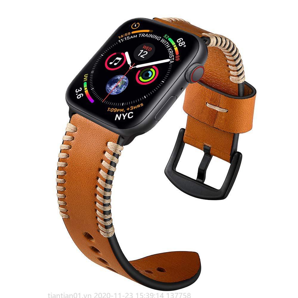 Dây Da Đồng Hồ Thông Minh Apple Watch B38Mm 40mm 42mm 44mm 6 5 4 3 2 1