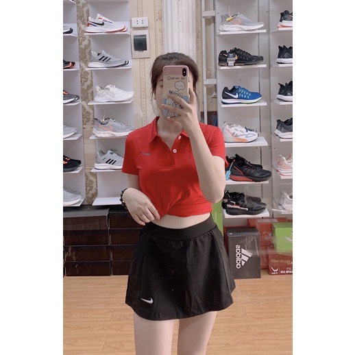 ÁO CỔ TRỤ NỮ THỂ THAO NI.KE VIỀN CỔ, CHẤT THUN LẠNH VẢI MỀM MỊN THOÁNG MÁT CHO CHỊ EM TỪ 40-70kg H6596