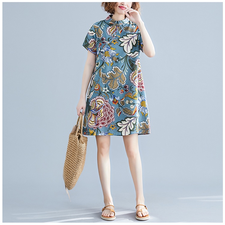 ☻ L O T U S ☻ Plus Đầm In Hoa Cổ Điển CAL1585-1