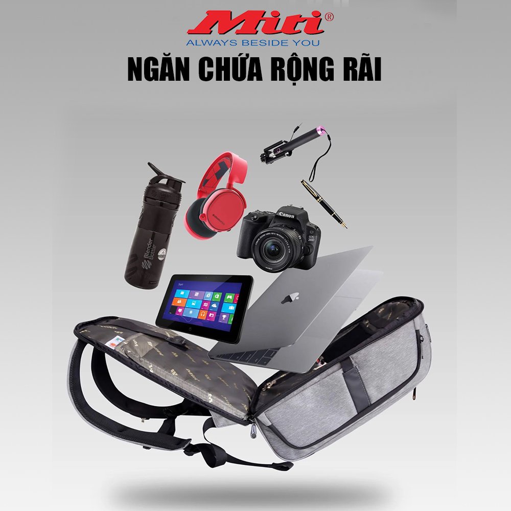 Balo laptop chính hãng, Balo chống nước chống trộm siêu nhẹ nhiều ngăn BL3734 [Miti]