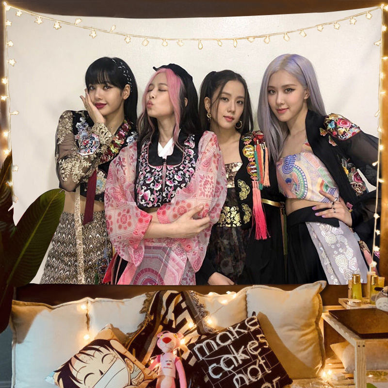 Tấm vải treo trang trí phòng in hình nhóm nhạc Blackpink
